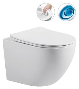 CERANO - Závesná WC misa Cesso, Vortex + UF sedátko - biela lesklá - 49x36 cm