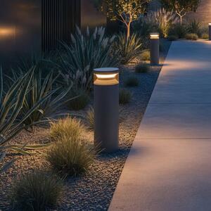 Ideal Lux LED podlahová lampa Boeing, antracitová, výška 40 cm, Hliník / sivá / zinok, kov, Vonkajčie stĺpové osvetlenie