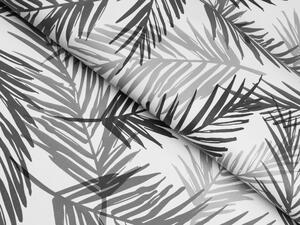PVC obrus Sivo-čierne palmové listy PV-077 - metráž š. 140 cm