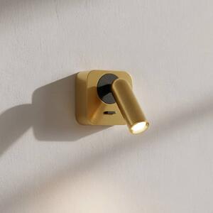 Ideal Lux LED nástenné svietidlo Bean, mosadzné, šírka 7 cm, Mosadz / zlato, Obývacia izba / jedáleň, kov, Moderný, Nástenné bodové svietidlo
