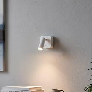 Ideal Lux LED nástenné svietidlo Bean, biele, šírka 7 cm, kov, Biela / opálová, Obývacia izba / jedáleň, kov, Moderný, Nástenné bodové svietidlo