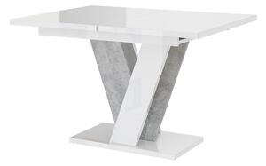 Jedálenský stôl Venag (lesk biely + kameň) (pre 4 až 6 osôb). Vlastná spoľahlivá doprava až k Vám domov. 1055271