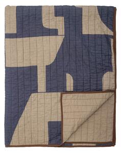 Prešívaný bavlnený prehoz Roosi Blue 150 x 130 cm