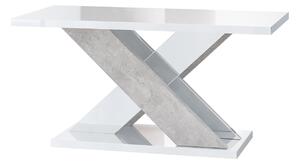 Konferenčný stolík Xalin (lesk biely + kameň). Vlastná spoľahlivá doprava až k Vám domov. 1055279