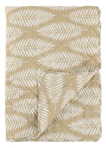 Béžový prešívaný bavlnený prehoz s tropickými listami Aix Quilt - 130*180 cm - Chic Antique