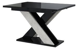 Jedálenský stôl Xalin (lesk čierny + kameň) (pre 4 až 6 osôb). Vlastná spoľahlivá doprava až k Vám domov. 1055281