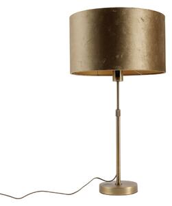 Stolná lampa bronzová s bronzovým zamatovým tienidlom 35 cm - Parte