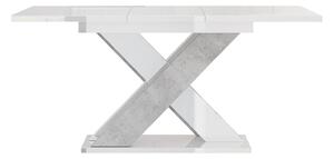 Jedálenský stôl Xalin (lesk biely + kameň) (pre 4 až 6 osôb). Vlastná spoľahlivá doprava až k Vám domov. 1055284