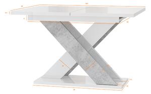 Jedálenský stôl Xalin (lesk biely + kameň) (pre 4 až 6 osôb). Vlastná spoľahlivá doprava až k Vám domov. 1055284