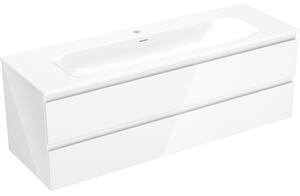 Mexen Orio, kúpeľňová skrinka 140 cm s umývadlom Vela, 2 zásuvky, biela lesklá, 91A10-14047-2-BFF00-W23M00