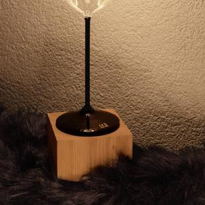 Segula stolová lampa Cozy, olejovaný dub, tvar kocky, E27, Svetlé drevo, Obývacia izba / jedáleň, Drevo