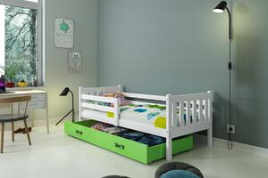 BMS Detská posteľ s úložným priestorom CARINO 190x80 biela Farba šuplíku: Zelená