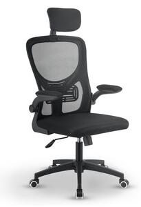 Ergonomická kancelárska stolička, čierna s opierkou hlavy