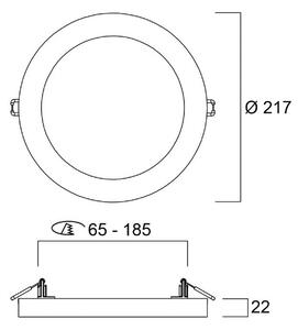 Stropné LED svetlo START 5v1, biele, Ø 22 cm, stmievateľné, Biela / opálová, Chodba, Plast, Závesné svietidlo