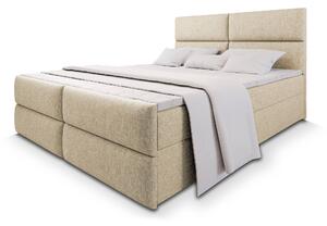 Manželská boxspring posteľ s úložným priestorom Mulen 180x200 - krémová