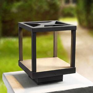 Podstavná lampa Lucande LED Lealan, čierna, kov, 23 cm, IP54, Čierna, Hliník, Moderný, Vonkajčie stĺpové osvetlenie