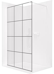 CERANO - Sprchová zástena Walk-in Onyx Cube Ľ/P - 8 mm - hranatá vzpera - biela matná, industriálne sklo - 90x200 cm
