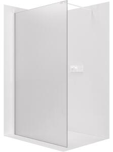 CERANO - Sprchová zástena Walk-in Onyx Cube Ľ/P - 8 mm - hranatá vzpera - biela matná, mliečne sklo - 30x200 cm