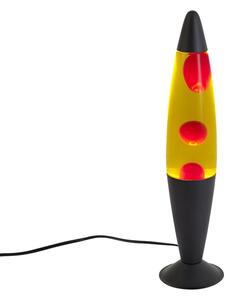 Lávová lampa žltá s červeným voskom vrátane LED - Molten Lava