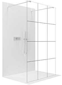 CERANO - Sprchová zástena Walk-in Onyx Duo Ľ/P - 8 mm - hranatá vzpera - chróm, industriálne sklo - 90x200 cm