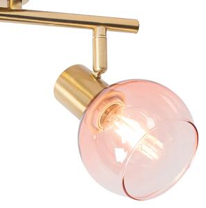 Art Deco bodové zlato s ružovým sklom 2 svetlá - Vidro