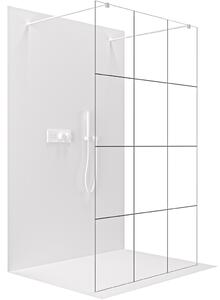 CERANO - Sprchová zástena Walk-in Onyx Duo Ľ/P - 8 mm - hranatá vzpera - biela matná, industriálne sklo - 110x200 cm