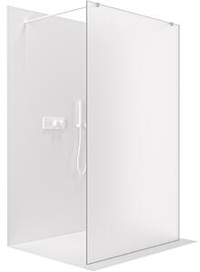CERANO - Sprchová zástena Walk-in Onyx Duo Ľ/P - 8 mm - hranatá vzpera - biela matná, mliečne sklo - 50x200 cm