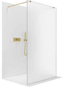 CERANO - Sprchová zástena Walk-in Onyx Duo Ľ/P - 8 mm - hranatá vzpera - zlatá kartáčovaná, mliečne sklo - 50x200 cm