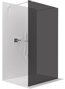 CERANO - Sprchová zástena Walk-in Onyx Duo Ľ/P - 8 mm - hranatá vzpera - chróm, grafitové sklo - 90x200 cm