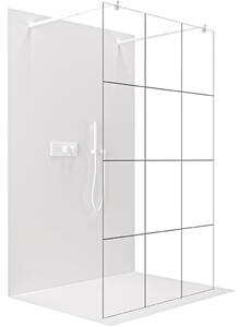 CERANO - Sprchová zástena Walk-in Onyx Duo Ľ/P - 8 mm - guľatá vzpera - biela matná, industriálne sklo - 90x200 cm