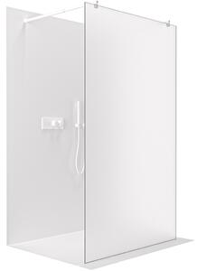 CERANO - Sprchová zástena Walk-in Onyx Duo Ľ/P - 8 mm - guľatá vzpera - biela matná, mliečne sklo - 60x200 cm