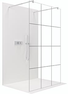 CERANO - Sprchová zástena Walk-in Onyx Duo Ľ/P - 8 mm - guľatá vzpera - chróm, industriálne sklo - 90x200 cm