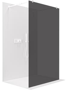 CERANO - Sprchová zástena Walk-in Onyx Duo Ľ/P - 8 mm - guľatá vzpera - biela matná, grafitové sklo - 50x200 cm