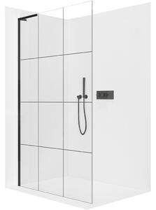 CERANO - Sprchová zástena Walk-in Onyx L-ľavá vzpera - 8 mm - čierna matná, industriálne sklo - 90x200 cm