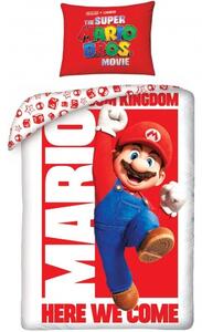 Posteľné obliečky Super Mario - motív Mushroom Kingdom, here we come! - 100% bavlna - 70 x 90 cm + 140 x 200 cm