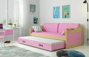 Detská posteľ s prístelkou DAWID | borovica 90 x 200 cm Farba: Sivá