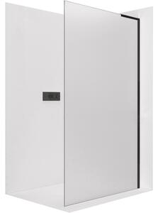 CERANO - Sprchová zástena Walk-in Onyx L-pravá vzpera - 8 mm - čierna matná, mliečne sklo - 50x200 cm