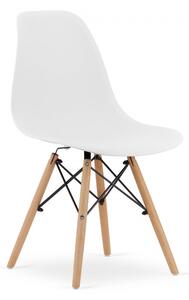 Jedálenská stolička OSAKA biela (hnedé nohy)