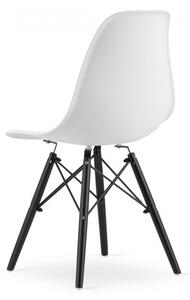 Jedálenská stolička OSAKA biela (čierne nohy)