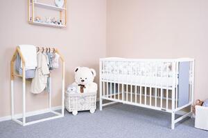 Detská postieľka New Baby POLLY bielo-sivá