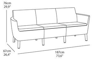 Pohovka SALOMON 3 seater sofa | hnedá/tmavé podušky