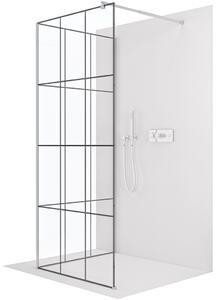 CERANO - Sprchová zástena Walk-in Onyx Corner Round Ľ/P - 8 mm - okrúhla vzpera - chróm, industriálne sklo - 90x200 cm
