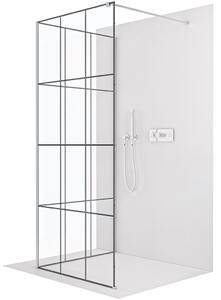 CERANO - Sprchová zástena Walk-in Onyx Corner Cube Ľ/P - 8 mm - hranatá vzpera - chróm, industriálne sklo - 90x200 cm