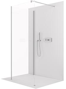 CERANO - Sprchová zástena Walk-in Onyx Corner Round Ľ/P - 8 mm - guľatá vzpera - chróm, transparentné sklo - 50x200 cm