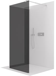 CERANO - Sprchová zástena Walk-in Onyx Corner Round Ľ/P - 8 mm - okrúhla vzpera - chróm, grafitové sklo - 120x200 cm