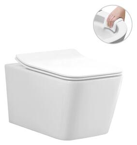 CERANO - Závesná WC misa Forte + UF sedátko, Rimless - biela lesklá