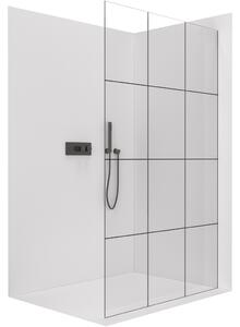 CERANO - Sprchová zástena Walk-in Crystal Ľ/P - bezvzperový systém - 8 mm - čierna matná/industriálne sklo - 130x200 cm