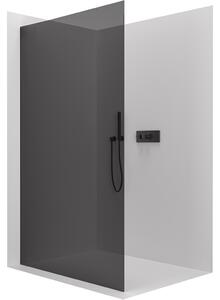 CERANO - Sprchová zástena Walk-in Crystal Ľ/P - bezvzperový systém - čierna matná, grafitové sklo - 50x200 cm