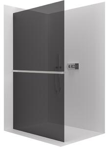 CERANO - Sprchová zástena Walk-in Crystal Ľ/P + polička/držiak na uteráky - bezvzperový systém - chróm, grafitové sklo - 50x200 cm