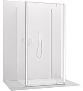 CERANO - Trostenný sprchovací kút Ferri UL/P - 6 mm - chróm, transparentné sklo - 80x80 cm - krídlový